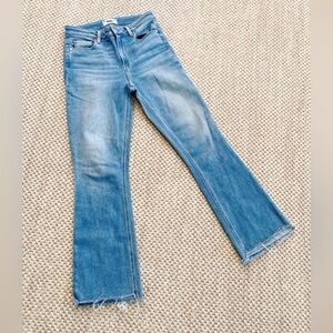 Paige Hugh Rise Ankle Flare Jeans - Stretchy cropped womens jeans - 27
